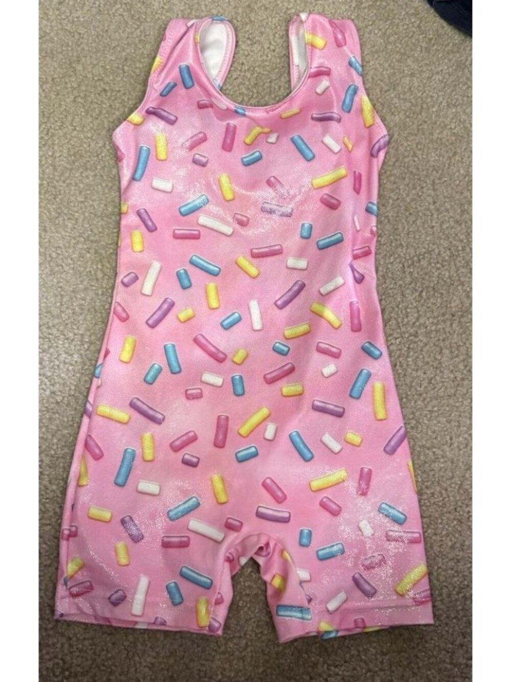Pink Youth Leotard Unitard Shorts Style Childs Medium CM